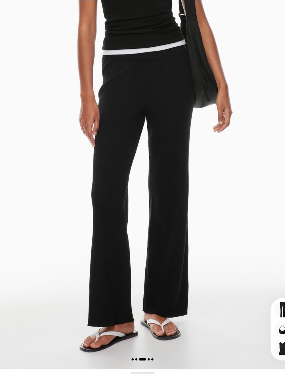 Wilfred Black Ribbed Wide-Leg Knit Pants